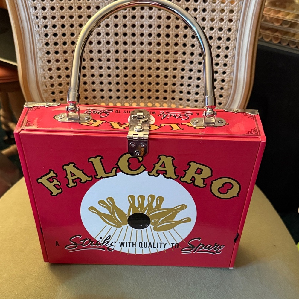 Red and Gold cigar box purse Women's